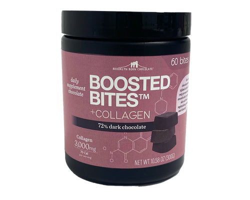 Brooklyn Born Chocolate - Dark Chocolate Collagen Bites, 10.58 oz (Pack of 6) - Gluten-Free Kosher Treat