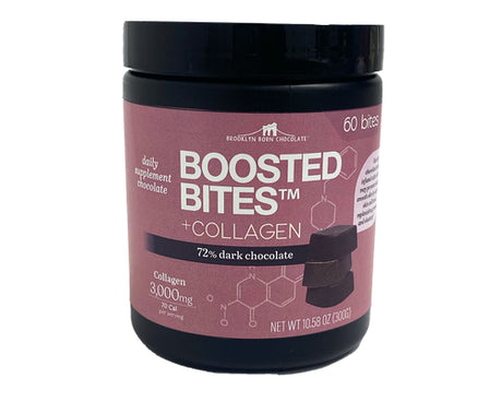 Brooklyn Born Chocolate - Dark Chocolate Collagen Bites, 10.58 oz (Pack of 6) - Gluten-Free Kosher Treat