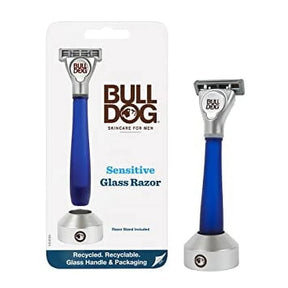 Bulldog Natural Skincare - Blue Glass Razor 5-Blade, 1 ct (Each) - Men's Shaving Razor