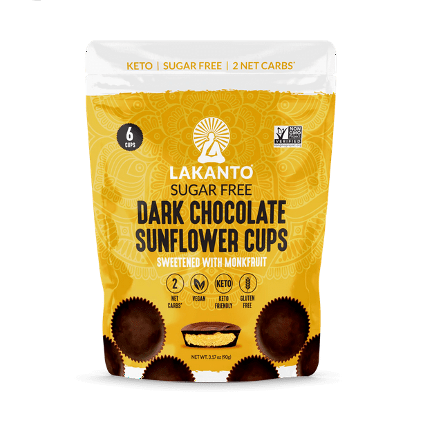 Lakanto Sugar-Free Sunflower Cups Dark Chocolate (Pack of 8) - Cozy Farm 
