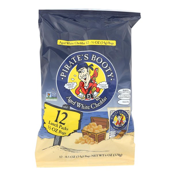 Pirate's Booty Non-GMO White Cheddar Cheese, 12.5oz Bags (Case of 12) - Cozy Farm 