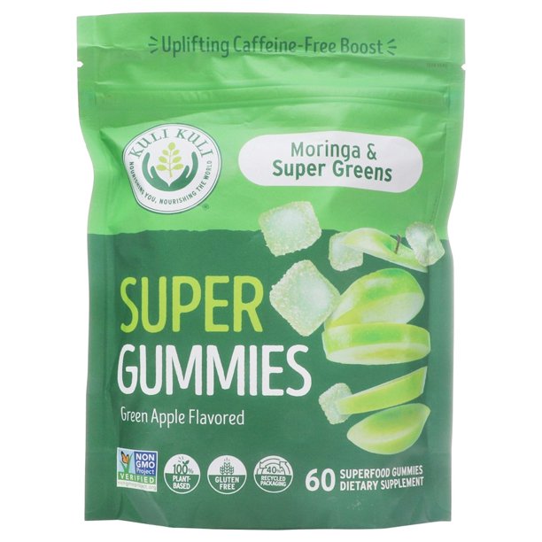 Kuli Kuli Organic Moringa Superfood Powder Gummies (Pack of 60) - Cozy Farm 