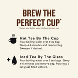 Instructions for brewing tea on a beige background