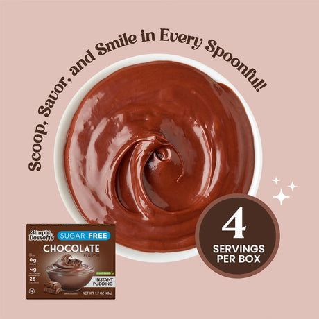 Simply Delish Chocolate Pudding & Pie Filling, Pack of 6, 1.7 Oz Each