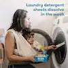 Ecosnext Free and Clear Liquidless Laundry Detergent Sheets, Eco-Friendly, Case of 10 (50 Sheets)