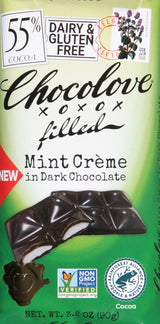 Chocolove - Bar Dark Chocolate Mint Cream Filled (Pack of 10) 3.2 Oz - Cozy Farm 