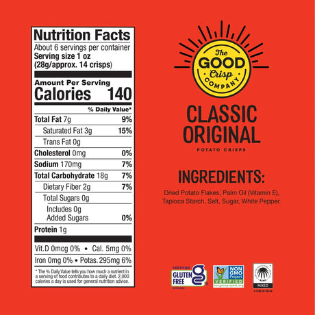 The Good Crisp Company, Original Crackers, 5.6 Oz. (Pack of 8)