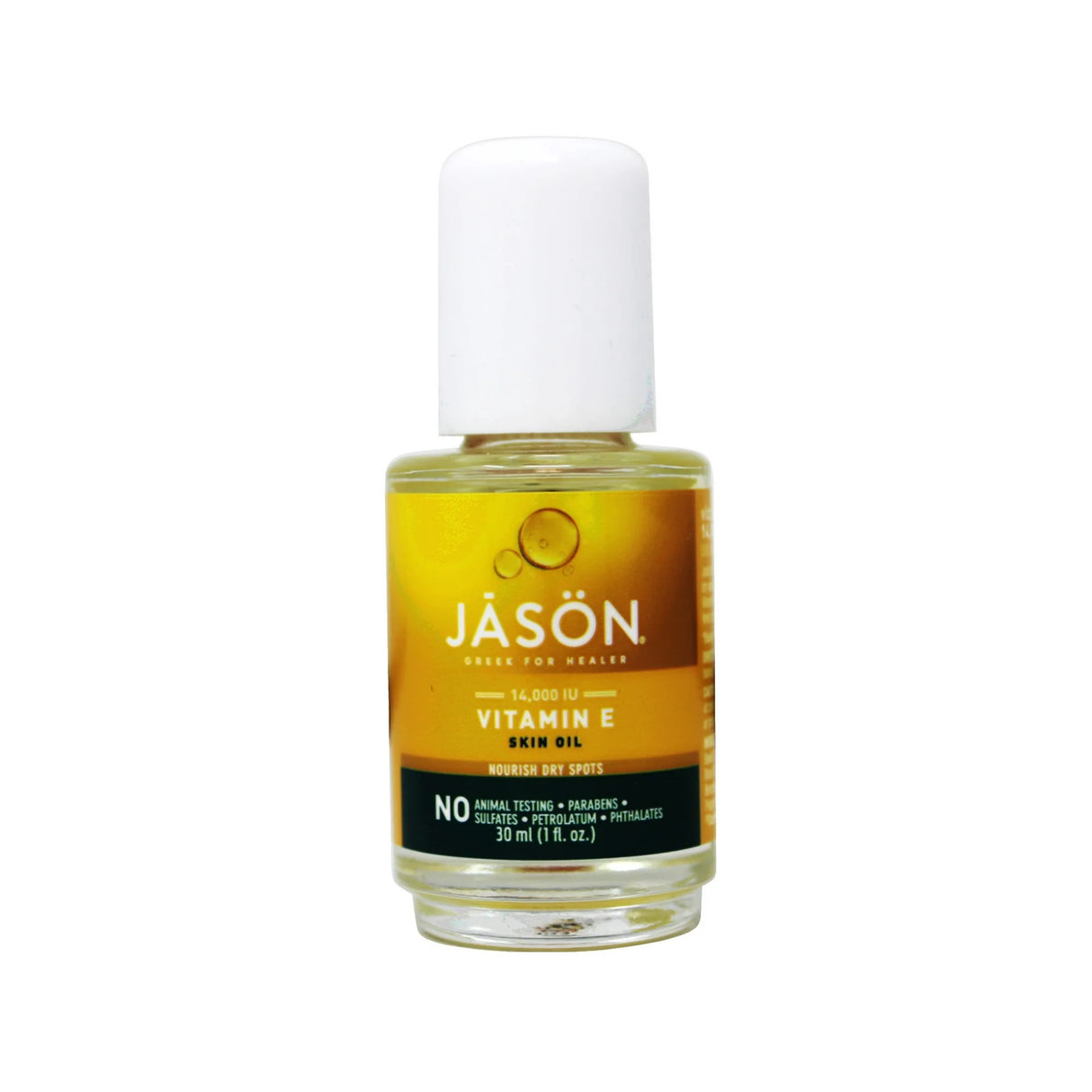 Jason Vitamin E Skin Oil bottle on a white background