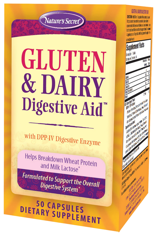 Nature's Secret - Gluten & Dairy Digestive Aid, 50 Cap (Pack of 1) - Digestive Enzymes Supplement