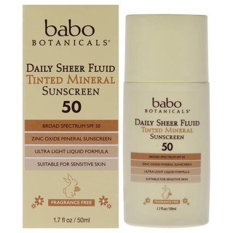 Babo Botanicals Sheer Tint SPF 50 - 1.7 fl oz, (Each) - Tinted Sunscreen Protection