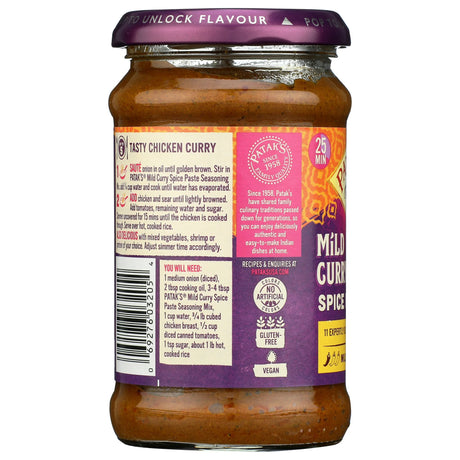 Patak's Mild Curry Spice Paste, Pack of 6, 10 Oz. Jars