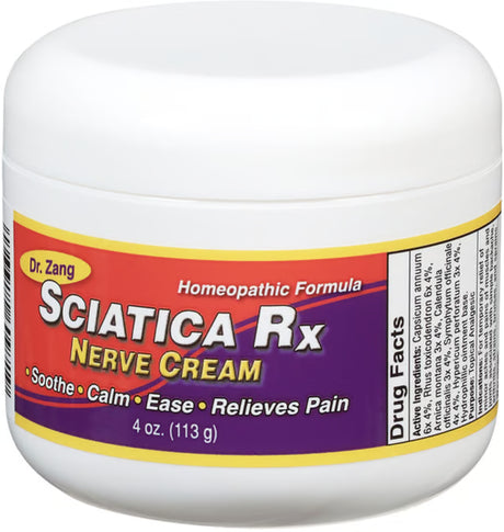 Jar of Dr. Zang Sciatica Rx Nerve Cream on a white background