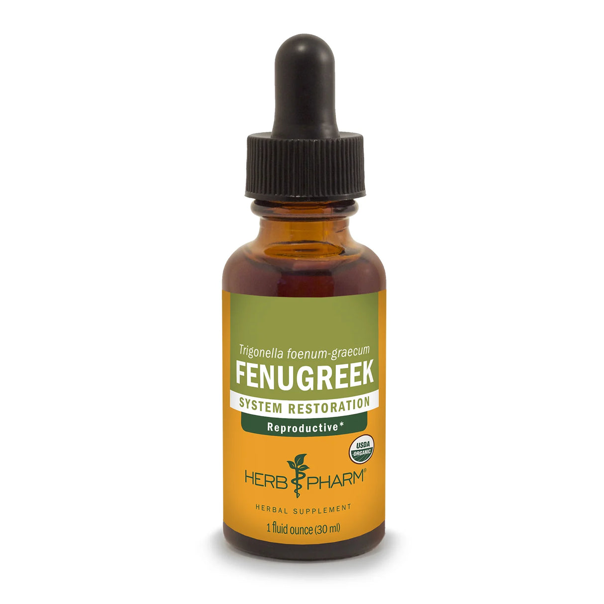 Herb Pharm Fenugreek supplement bottle on a white background