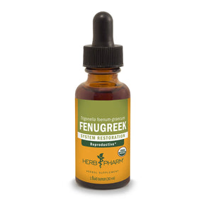 Herb Pharm Fenugreek supplement bottle on a white background