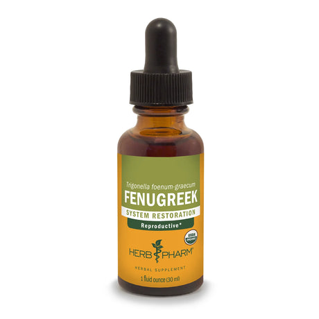 Herb Pharm Fenugreek supplement bottle on a white background