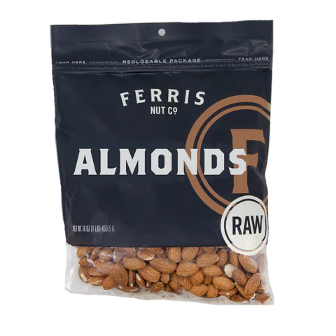 Ferris Nut Co. - Raw Almonds 16 oz (Pack of 12) - Michigan Grown Nuts