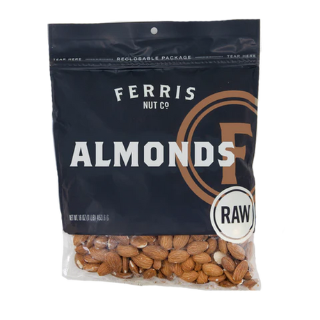 Ferris Nut Co. - Raw Almonds 16 oz (Pack of 12) - Michigan Grown Nuts