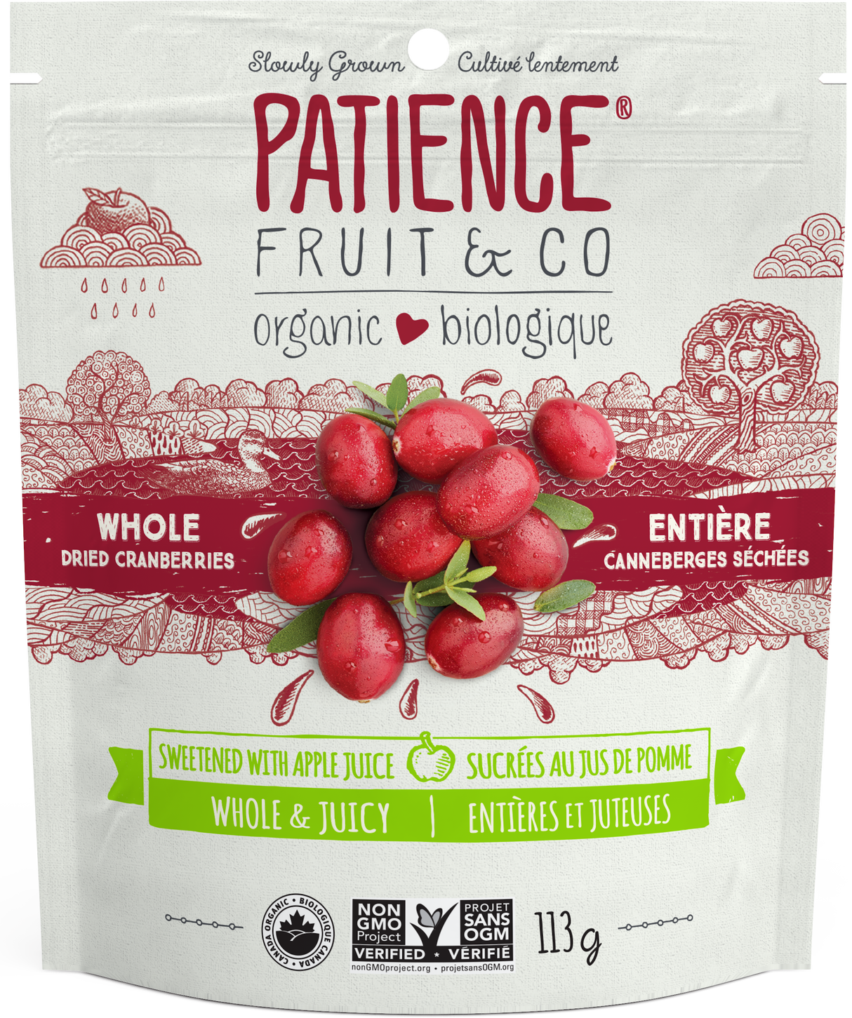 Patience Fruit & Co Zero-Sugar Cranberry Drd, 4 Oz, Pack of 8