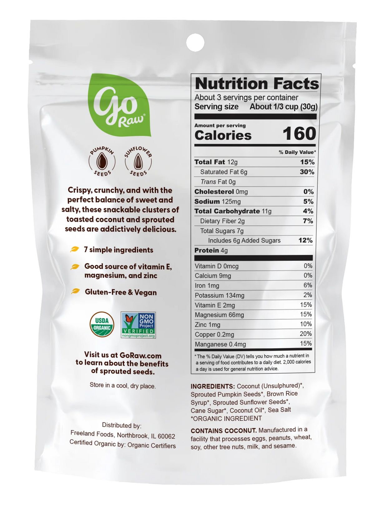 Go Raw Sweet Salt Coconut Clusters_label