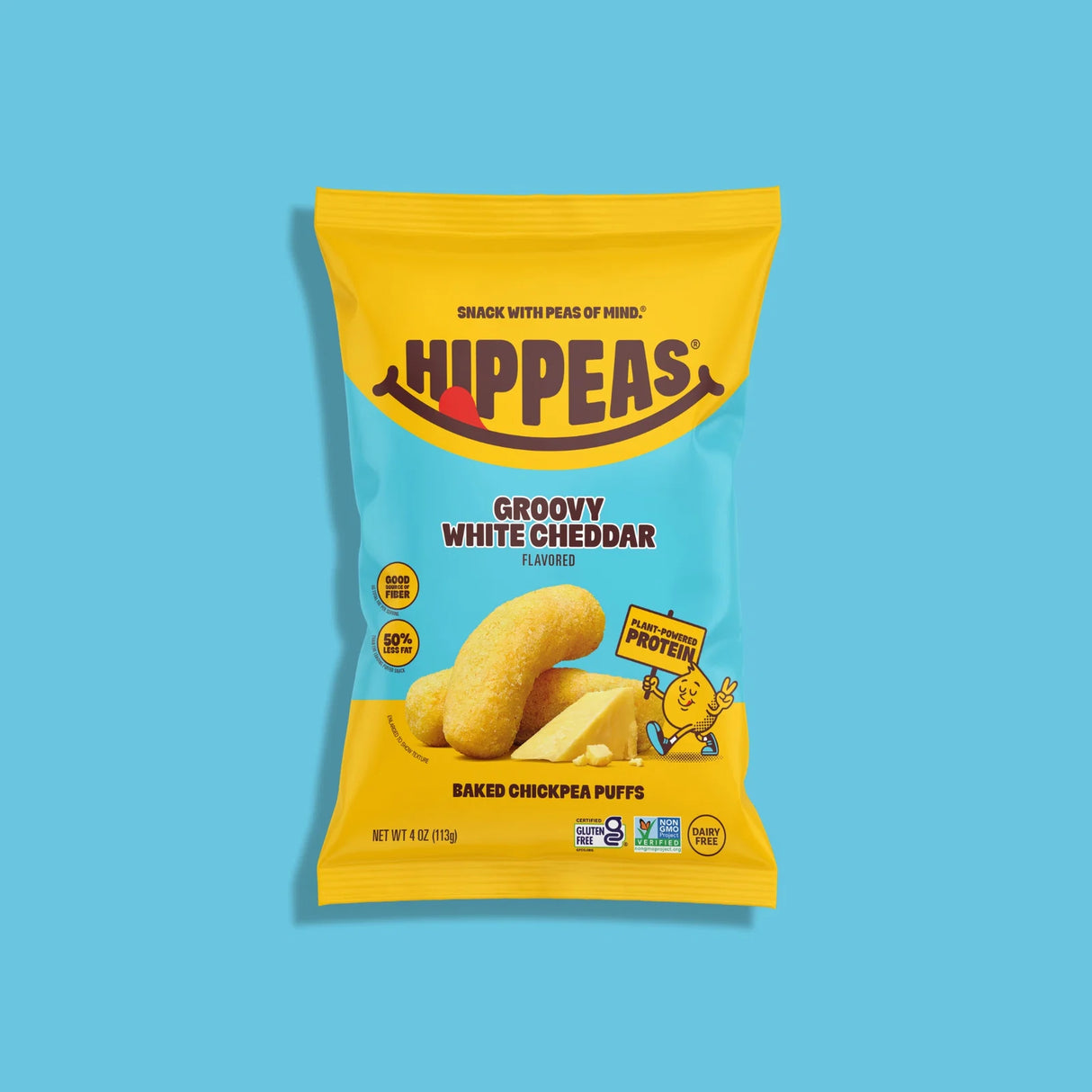 Hippeas Vegan White Cheddar Chickpea Puffs 6.8 Ounce (Case of 12)