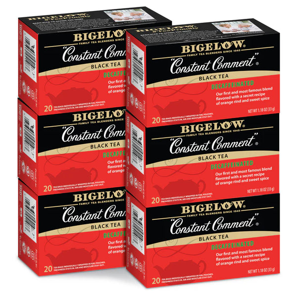 Bigelow Constant Comment Decaf Black Tea, Case of 6, 20 Bags Each