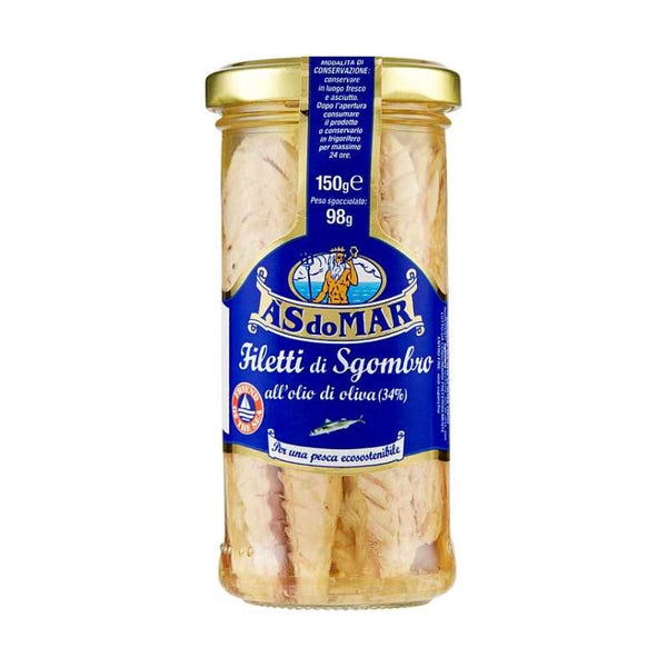 AsDoMar Mackerel Fillets in Olive Oil, 150g