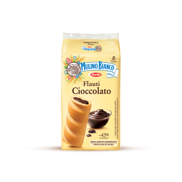 Mulino Bianco Flauti Chocolate Cream Snacks, 8 Pack
