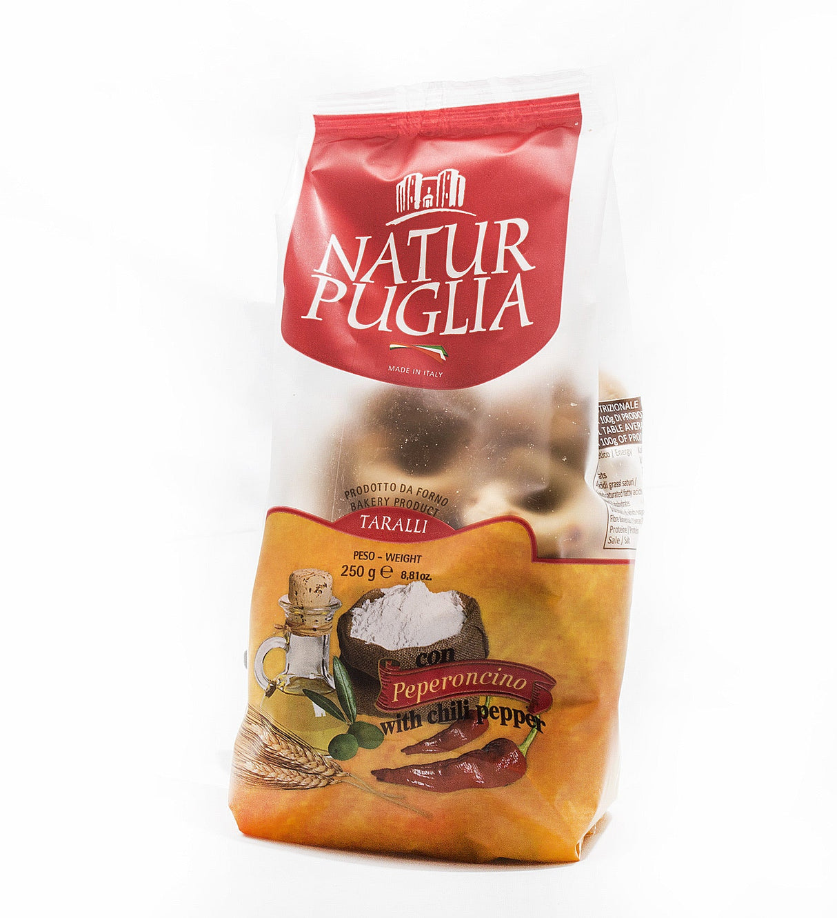 Natur Puglia Taralli with chili pepper, peperoncino 250 g