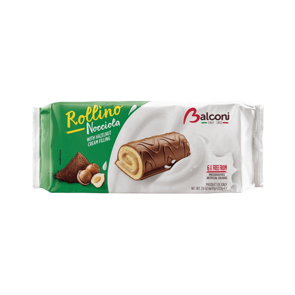 Balconi Rollino Hazelnut Cream Sponge Cakes, 222g