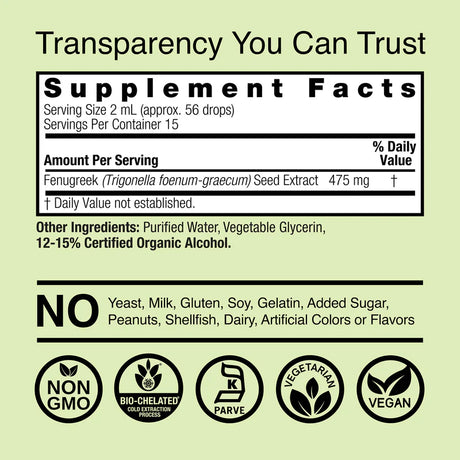 Nature's Answer Fenugreek Seed Liquid Extract, 2 Fl. Oz.