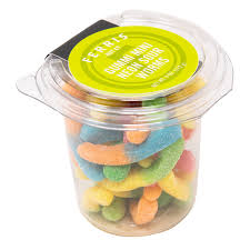 Ferris Nut Co. - Gummi Mini Neon Sour Worms, 5 oz (Pack of 12) - Tangy Chewy Candy
