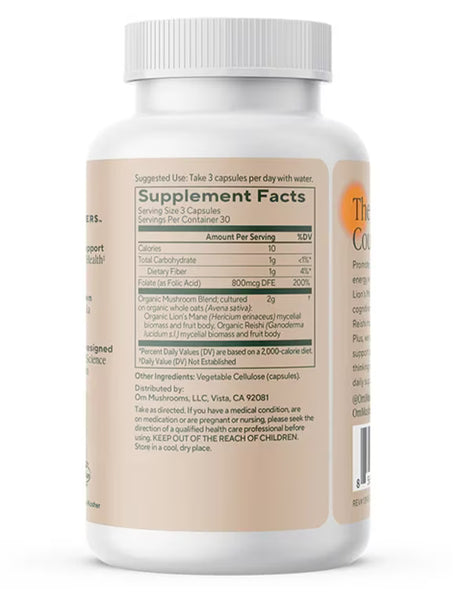 Om Mushroom Superfood Brain Fuel Capsules, 90 ct - Lion's Mane & Reishi (Packaging May Vary)