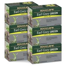 Bigelow Earl Grey Green Tea, 20 Count Tea Bags, Case of 6