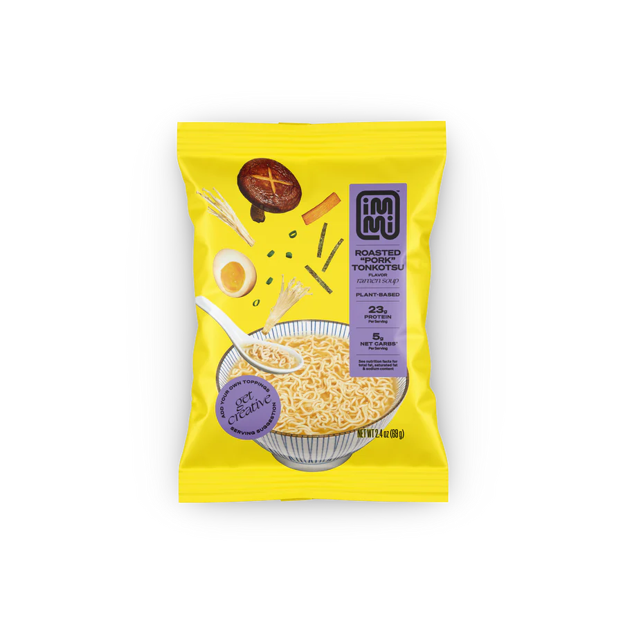 Immi - Roasted Pork Tonkotsu Ramen, 2 oz (Pack of 6) - Low Carb Noodles