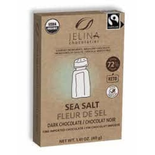 Jelina Chocolatier - Bar Dkchc Sea Salt 72% Ft - Case Of 12-1.41 Oz - Cozy Farm 