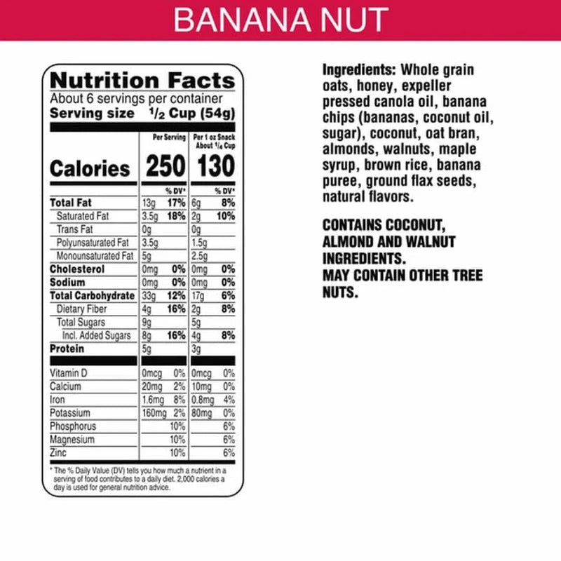 Bear Naked Granola - Banana Nut Blend (Pack of 6 - 12 Oz.) - Cozy Farm 