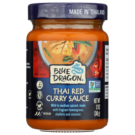 Blue Dragon Thai Red Curry Sauce, 12 oz (Pack of 6) - Gluten-Free Dairy-Free