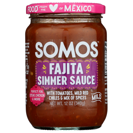 Somos - Mild Fajita Simmer Sauce, 12 fl oz (Pack of 6) - Gluten-Free Flavor