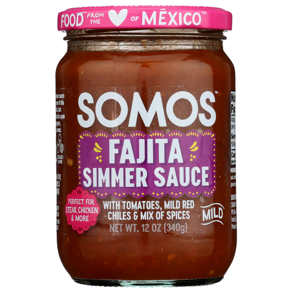 Somos - Mild Fajita Simmer Sauce, 12 fl oz (Pack of 6) - Gluten-Free Flavor