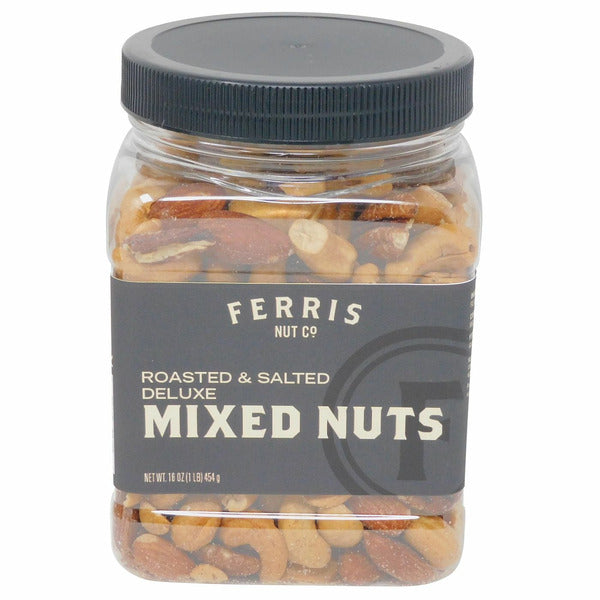 Ferris Nut Co. - Mixed Nuts Roasted Salted Deluxe, 16 oz (Pack of 12) - Gourmet Snack Mix