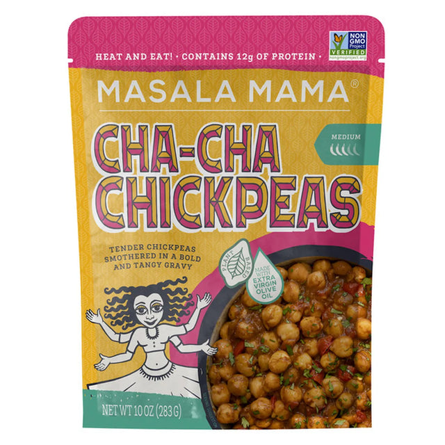 Masala Mama - Chacha Chkpea Heat Eat, 10 oz (Pack of 6) - Ready-to-Eat Chickpeas