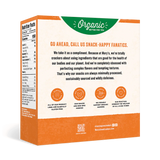 Snack packaging with brand information and ingredients on a white background