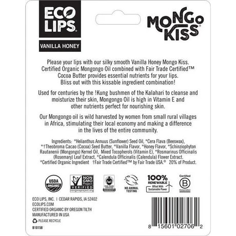 Eco Lips Organic Vanilla Honey Lip Balm, 15 Pack, 0.25 Oz Each - Cozy Farm 