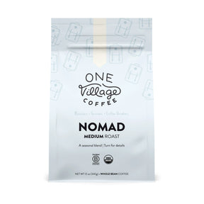 One Village Coffee Nomad Medium Roast Whole Bean Coffee - Case of 6 x 12 Oz Bags - Cozy Farm 