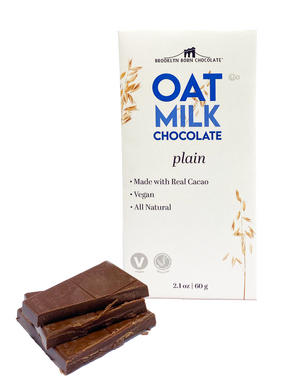 Brooklyn Born Chocolate - Plain Oat Milk Chocolate Bars, 2.1 oz (Pack of 12) - Kosher Chocolate Candy