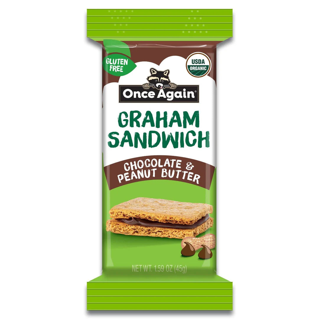 Once Again - Crack Organic Peanut Butter Chocolate Sandwich, 7.95 oz (Pack of 6) - Gluten-Free Treat