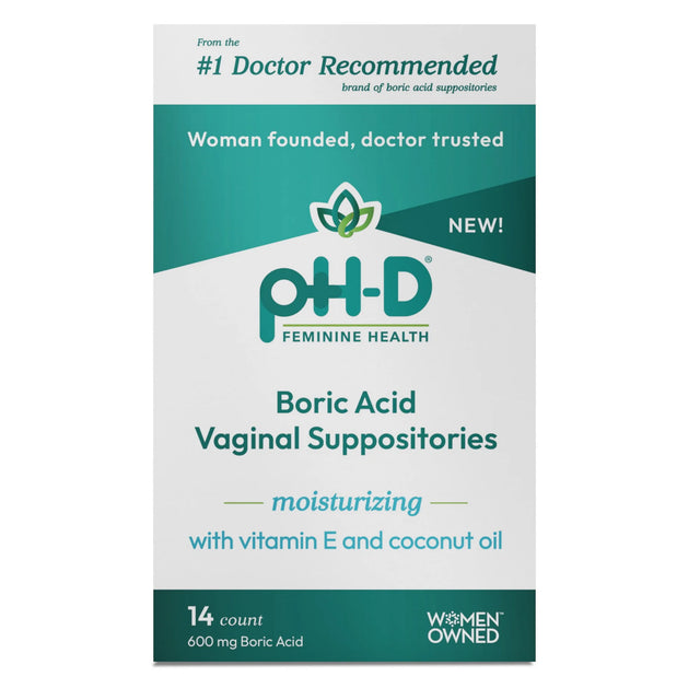 Ph-d Feminine Health - Boric Acid Vaginal Suppositories, 14 Count - Vaginal Health Support