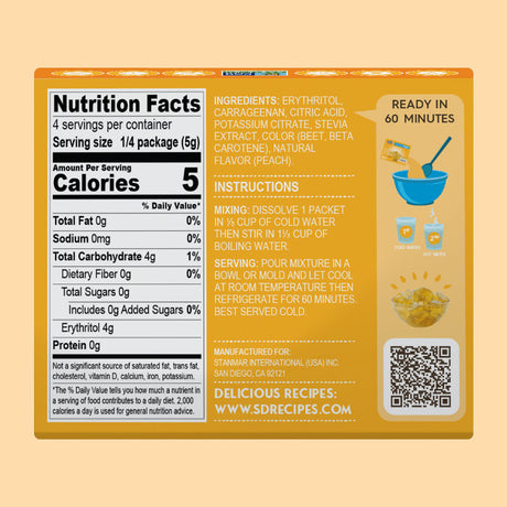 Simply Desserts Jel Dessert - Peach - Case Of 6 - 0.7 Oz each