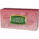 Box of Green Forest Unscented tissue with pink packaging and green leaf logo.