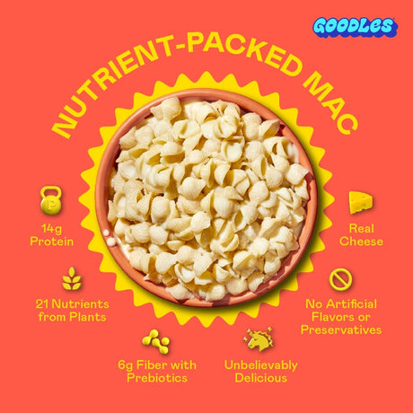 Goodles Mac & Cheese, Shella Pasta, 6 oz., Case of 12